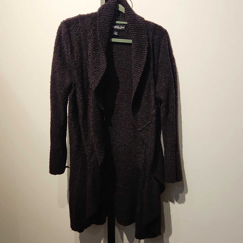 Monterey Bay Eggplant Cardigan - Large